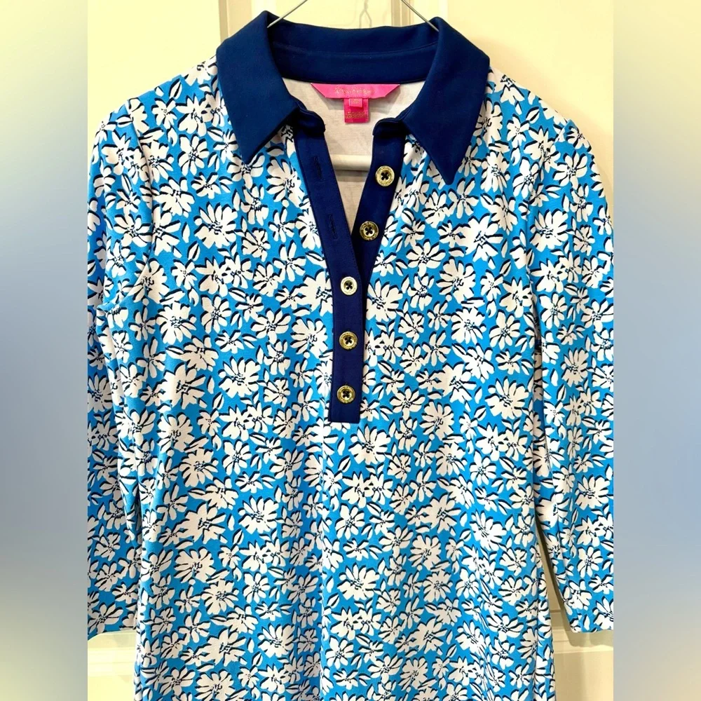 Lilly Pulitzer Ainslee dress in lunar blue palm beach petals, XS. - Picture 5 of 5